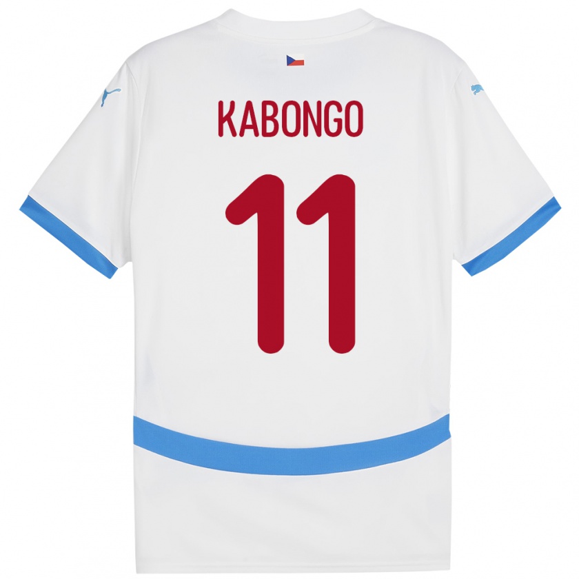 Kandiny Enfant Maillot Tchéquie Christophe Kabongo #11 Blanc Tenues Extérieur 24-26 T-Shirt