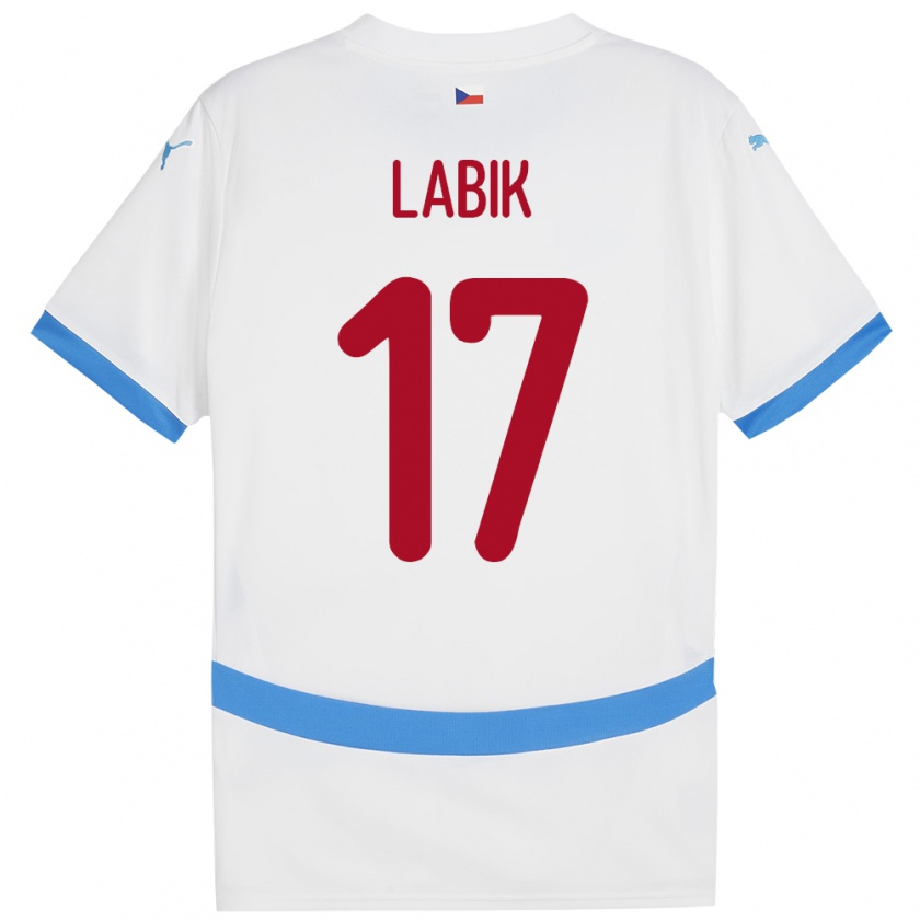 Kandiny Enfant Maillot Tchéquie Albert Labik #17 Blanc Tenues Extérieur 24-26 T-Shirt