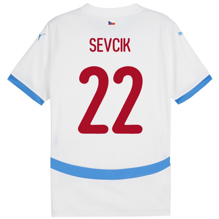 Kandiny Enfant Maillot Tchéquie Michal Sevcik #22 Blanc Tenues Extérieur 24-26 T-Shirt