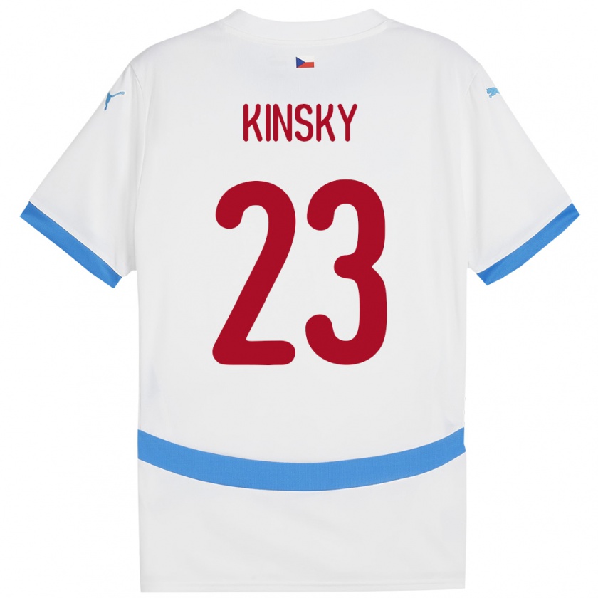 Kandiny Enfant Maillot Tchéquie Antonin Kinsky #23 Blanc Tenues Extérieur 24-26 T-Shirt