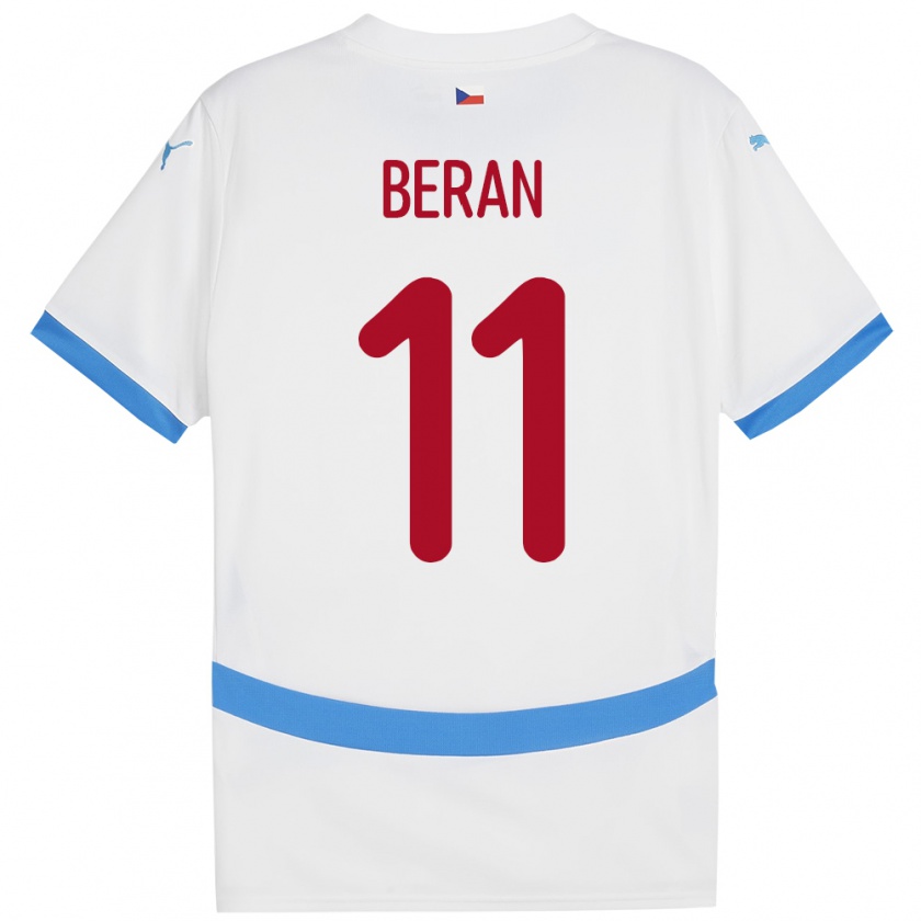 Kandiny Enfant Maillot Tchéquie Stepan Beran #11 Blanc Tenues Extérieur 24-26 T-Shirt