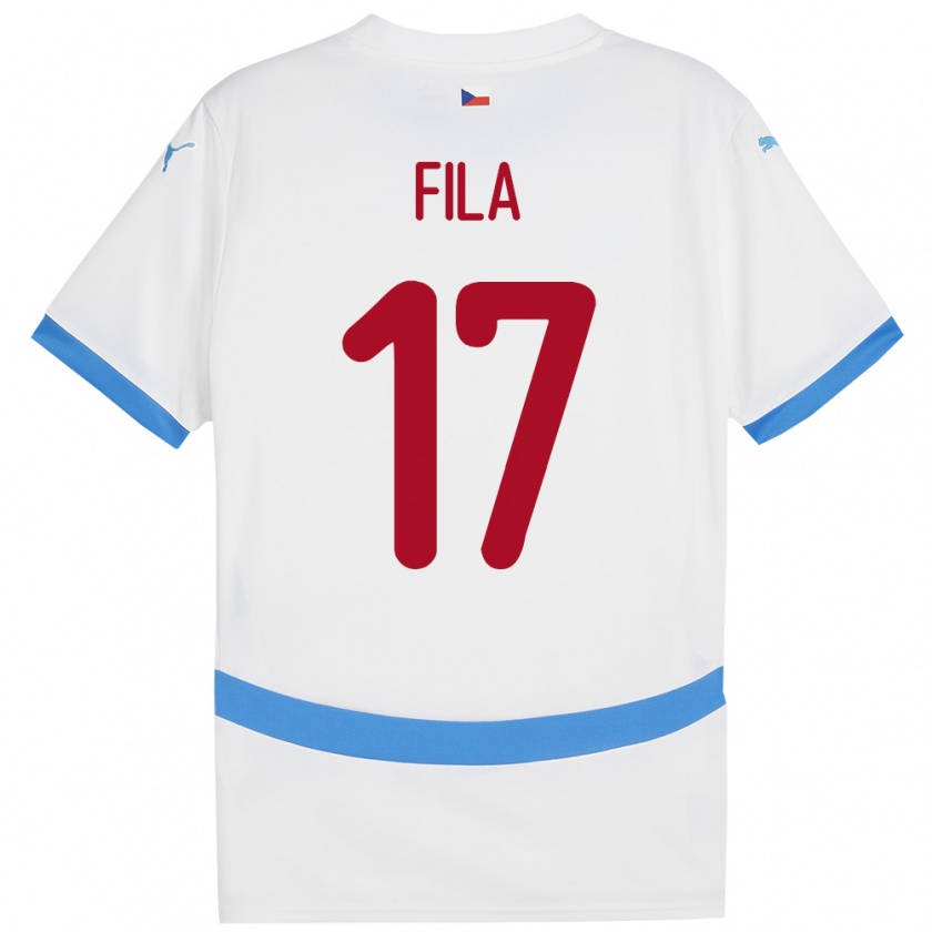 Kandiny Enfant Maillot Tchéquie Lukas Fila #17 Blanc Tenues Extérieur 24-26 T-Shirt