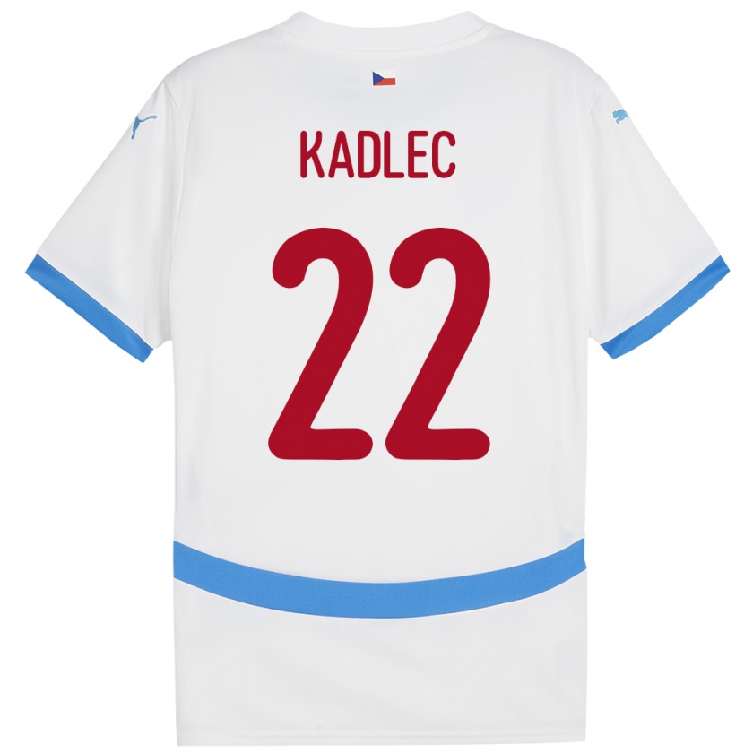 Kandiny Enfant Maillot Tchéquie Adam Kadlec #22 Blanc Tenues Extérieur 24-26 T-Shirt