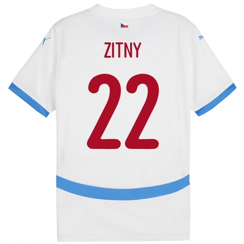 Kandiny Enfant Maillot Tchéquie Matej Zitny #22 Blanc Tenues Extérieur 24-26 T-Shirt