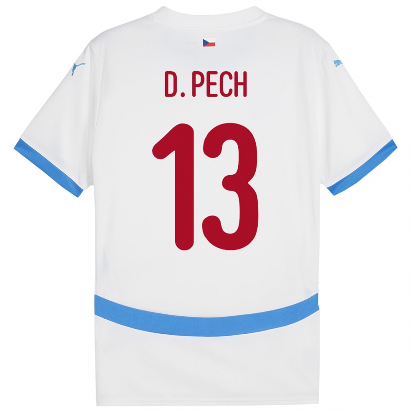 Kandiny Enfant Maillot Tchéquie Dominik Pech #13 Blanc Tenues Extérieur 24-26 T-Shirt