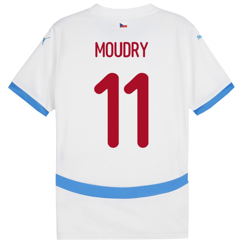 Kandiny Enfant Maillot Tchéquie Lukas Moudry #11 Blanc Tenues Extérieur 24-26 T-Shirt