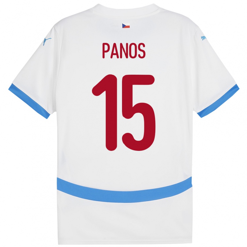 Kandiny Enfant Maillot Tchéquie Jiri Panos #15 Blanc Tenues Extérieur 24-26 T-Shirt