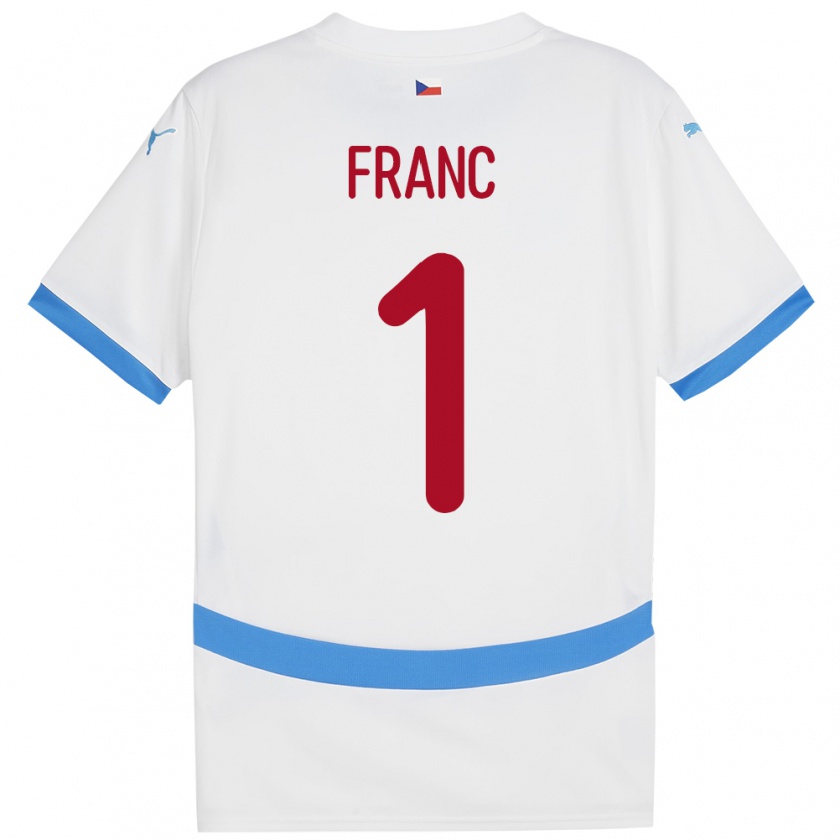 Kandiny Enfant Maillot Tchéquie Lukas Franc #1 Blanc Tenues Extérieur 24-26 T-Shirt