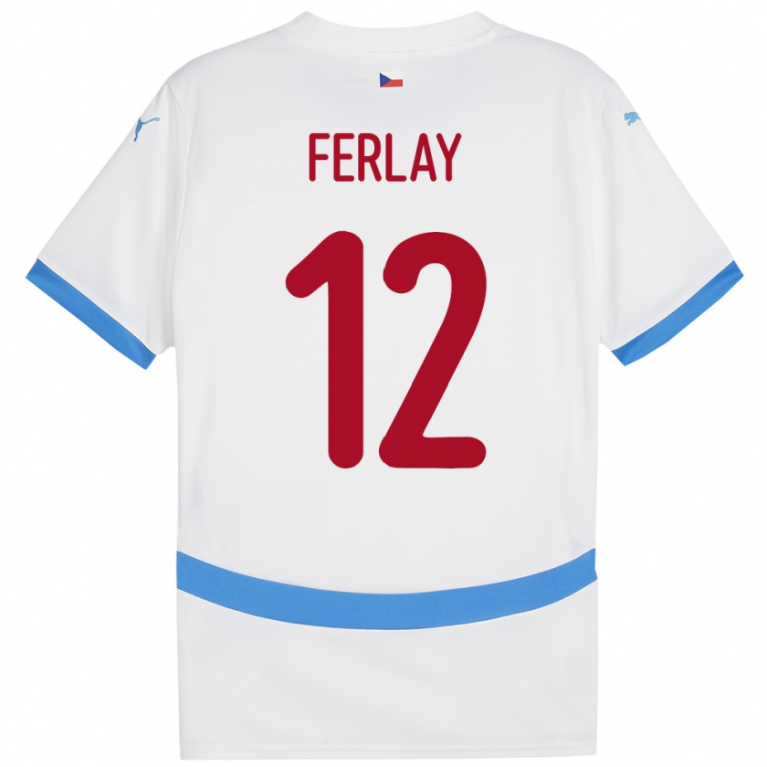 Kandiny Enfant Maillot Tchéquie Ruben Ferlay #12 Blanc Tenues Extérieur 24-26 T-Shirt