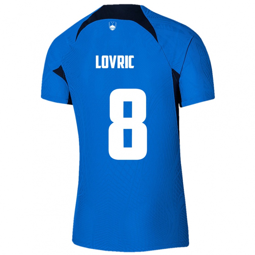 Kandiny Enfant Maillot Slovénie Sandi Lovric #8 Bleu Tenues Extérieur 24-26 T-Shirt