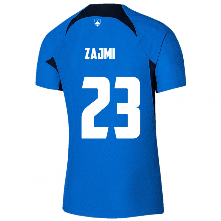 Kandiny Enfant Maillot Slovénie Luana Zajmi #23 Bleu Tenues Extérieur 24-26 T-Shirt