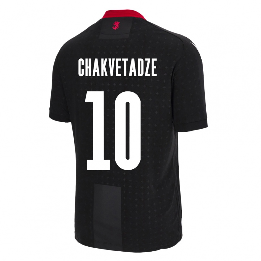 Kandiny Enfant Maillot Géorgie Giorgi Chakvetadze #10 Noir Tenues Extérieur 24-26 T-Shirt