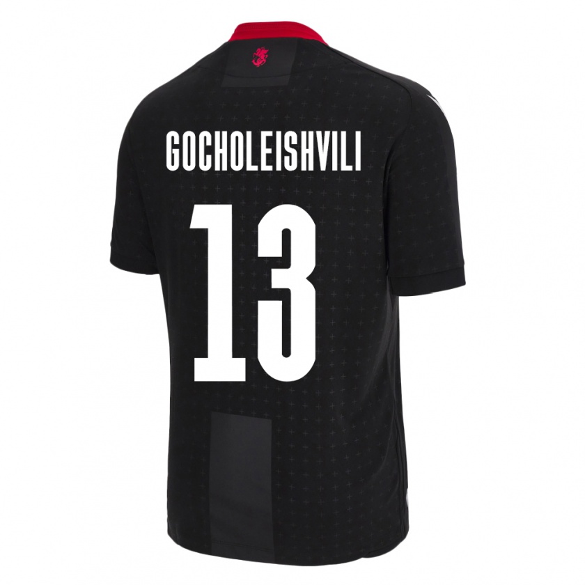 Kandiny Enfant Maillot Géorgie Giorgi Gocholeishvili #13 Noir Tenues Extérieur 24-26 T-Shirt