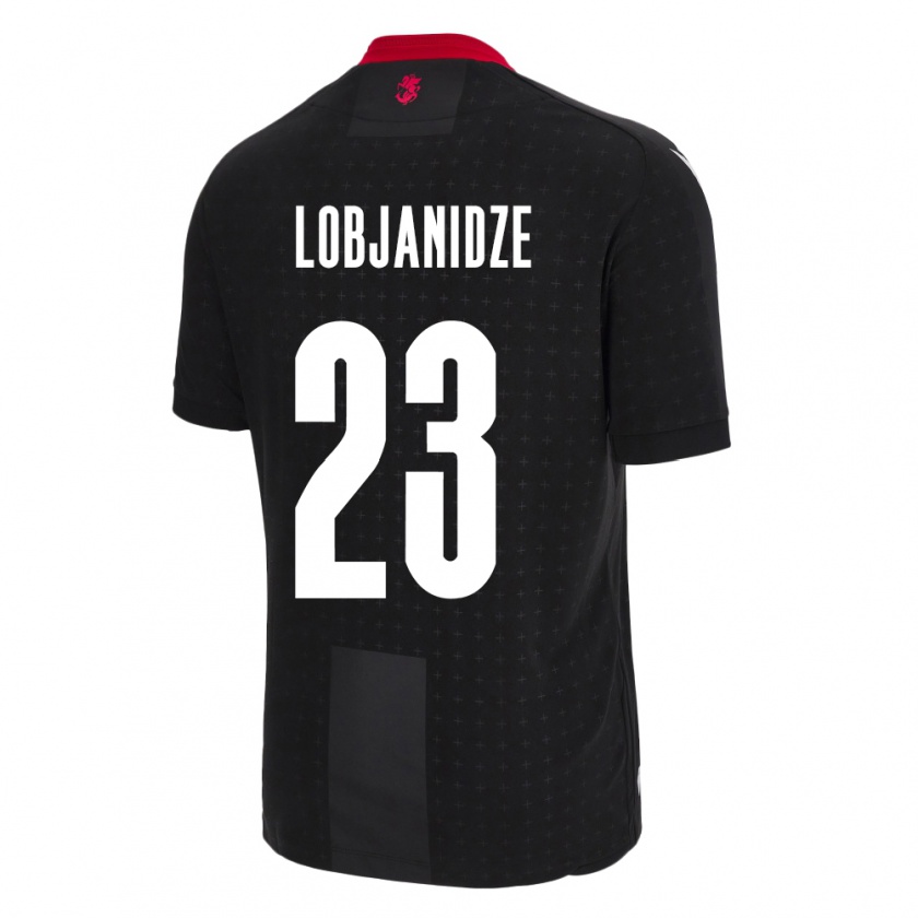 Kandiny Enfant Maillot Géorgie Saba Lobjanidze #23 Noir Tenues Extérieur 24-26 T-Shirt