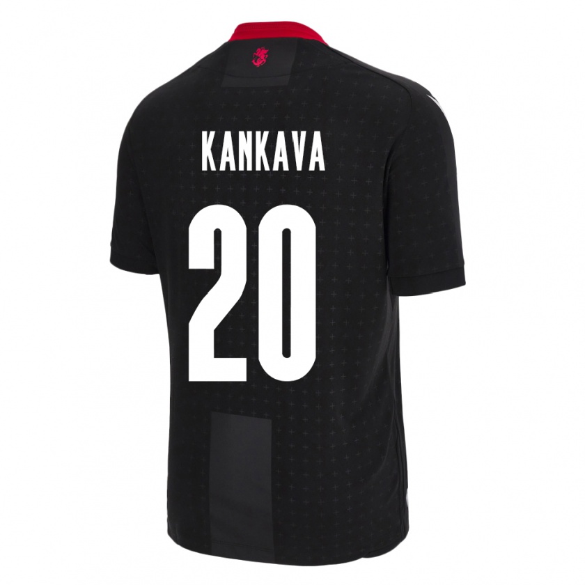 Kandiny Enfant Maillot Géorgie Jaba Kankava #20 Noir Tenues Extérieur 24-26 T-Shirt