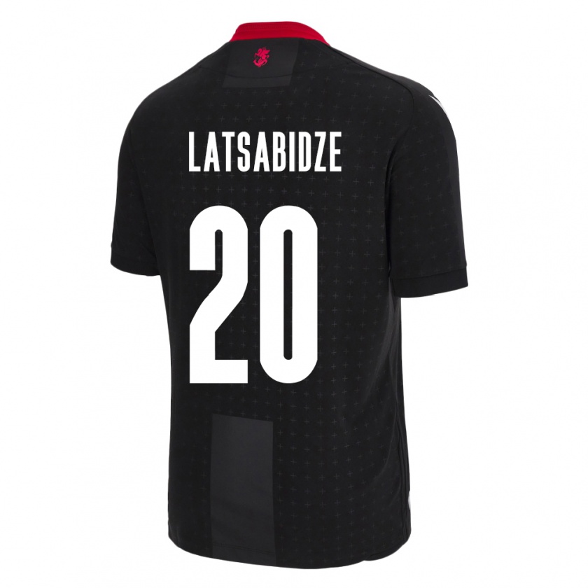 Kandiny Enfant Maillot Géorgie Luka Latsabidze #20 Noir Tenues Extérieur 24-26 T-Shirt