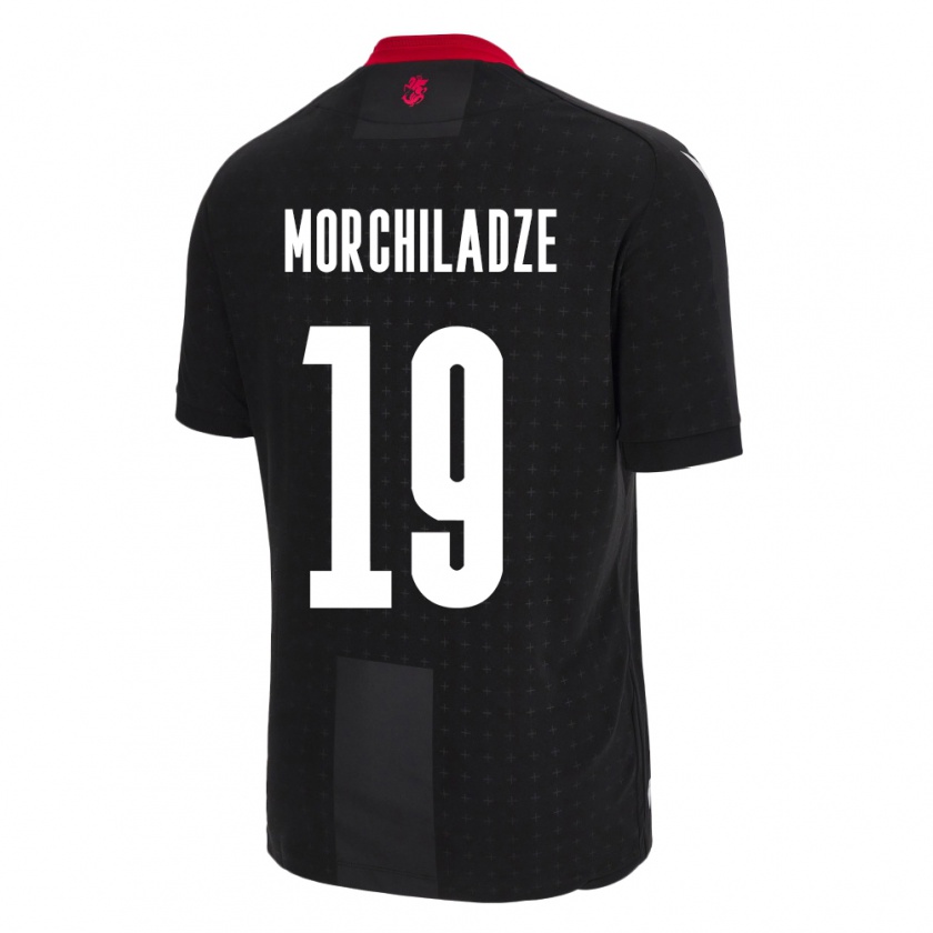 Kandiny Enfant Maillot Géorgie Tornike Morchiladze #19 Noir Tenues Extérieur 24-26 T-Shirt