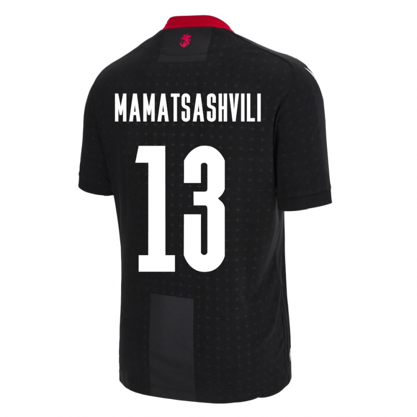 Kandiny Enfant Maillot Géorgie Saba Mamatsashvili #13 Noir Tenues Extérieur 24-26 T-Shirt