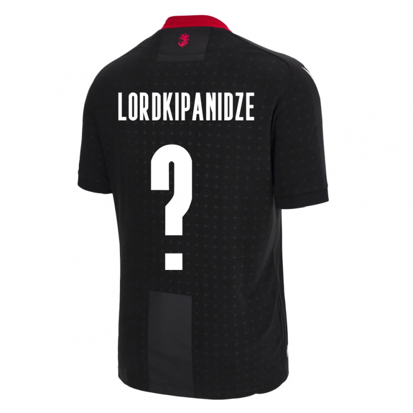 Kandiny Enfant Maillot Géorgie Dachi Lordkipanidze #0 Noir Tenues Extérieur 24-26 T-Shirt