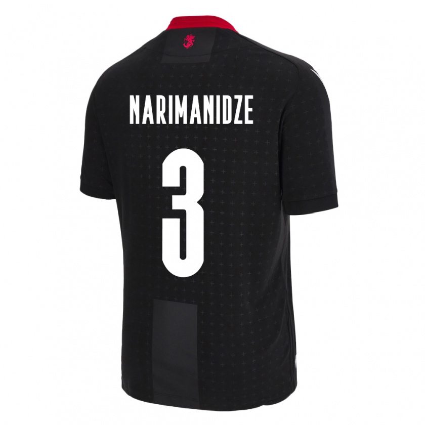 Kandiny Enfant Maillot Géorgie Aleksandre Narimanidze #3 Noir Tenues Extérieur 24-26 T-Shirt