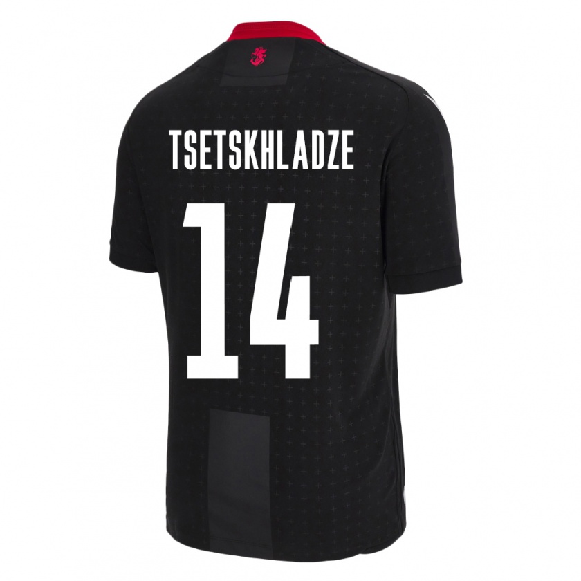 Kandiny Enfant Maillot Géorgie Nikoloz Tsetskhladze #14 Noir Tenues Extérieur 24-26 T-Shirt