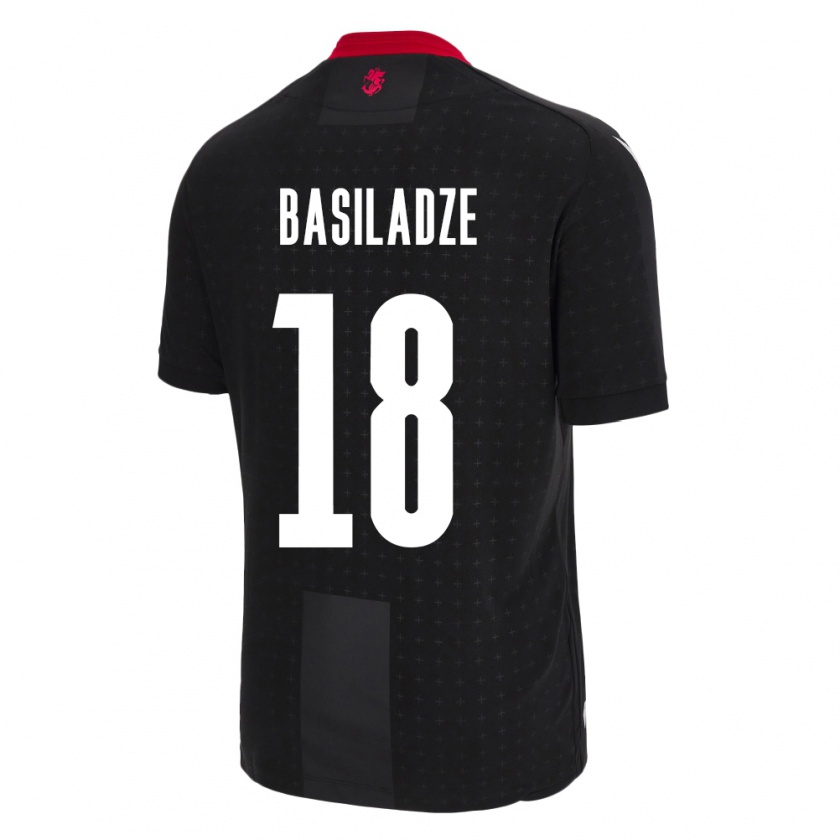 Kandiny Enfant Maillot Géorgie Aleko Basiladze #18 Noir Tenues Extérieur 24-26 T-Shirt