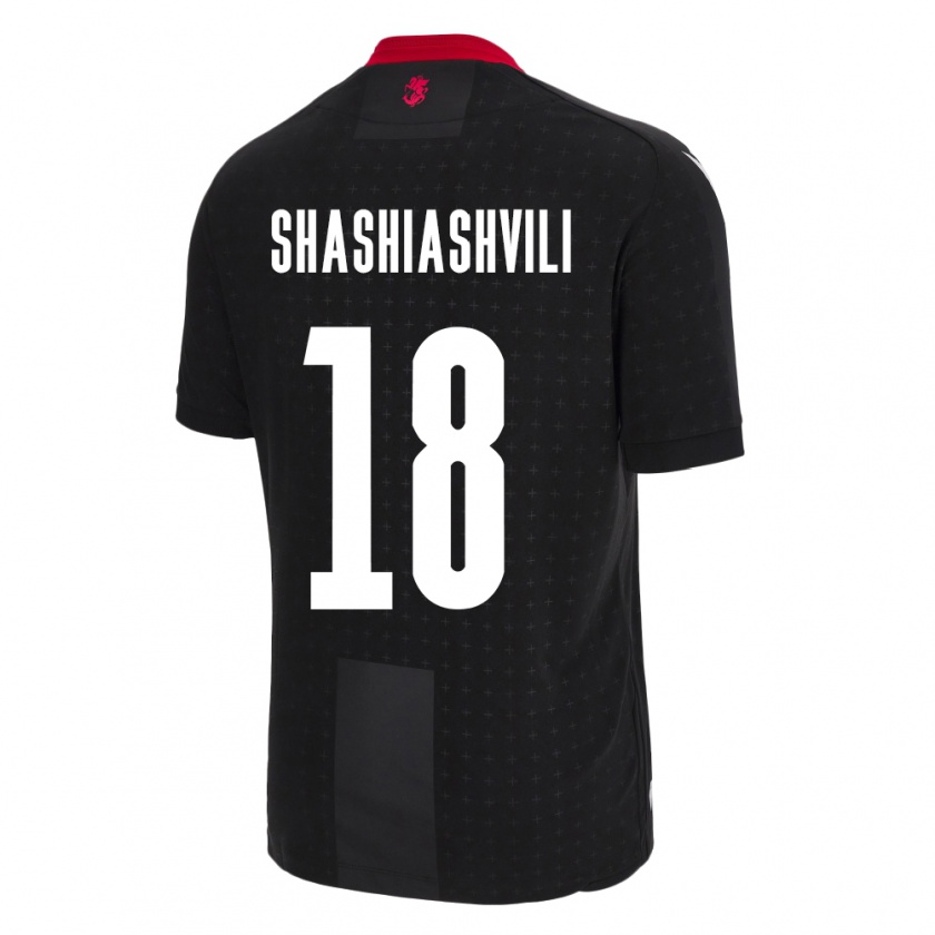 Kandiny Enfant Maillot Géorgie Luka Shashiashvili #18 Noir Tenues Extérieur 24-26 T-Shirt