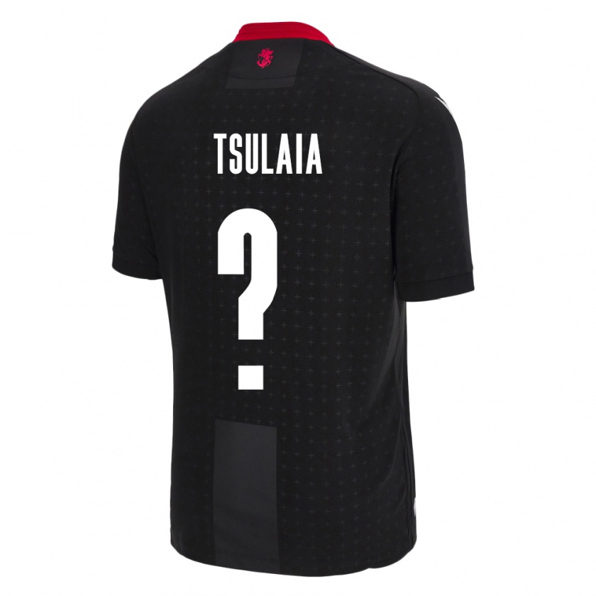 Kandiny Enfant Maillot Géorgie Luka Tsulaia #0 Noir Tenues Extérieur 24-26 T-Shirt