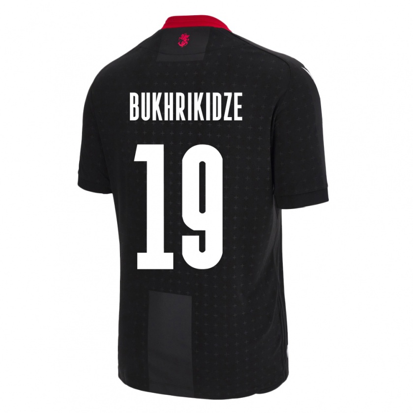 Kandiny Enfant Maillot Géorgie Nino Bukhrikidze #19 Noir Tenues Extérieur 24-26 T-Shirt