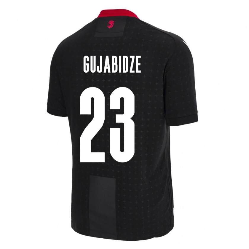 Kandiny Enfant Maillot Géorgie Nino Gujabidze #23 Noir Tenues Extérieur 24-26 T-Shirt