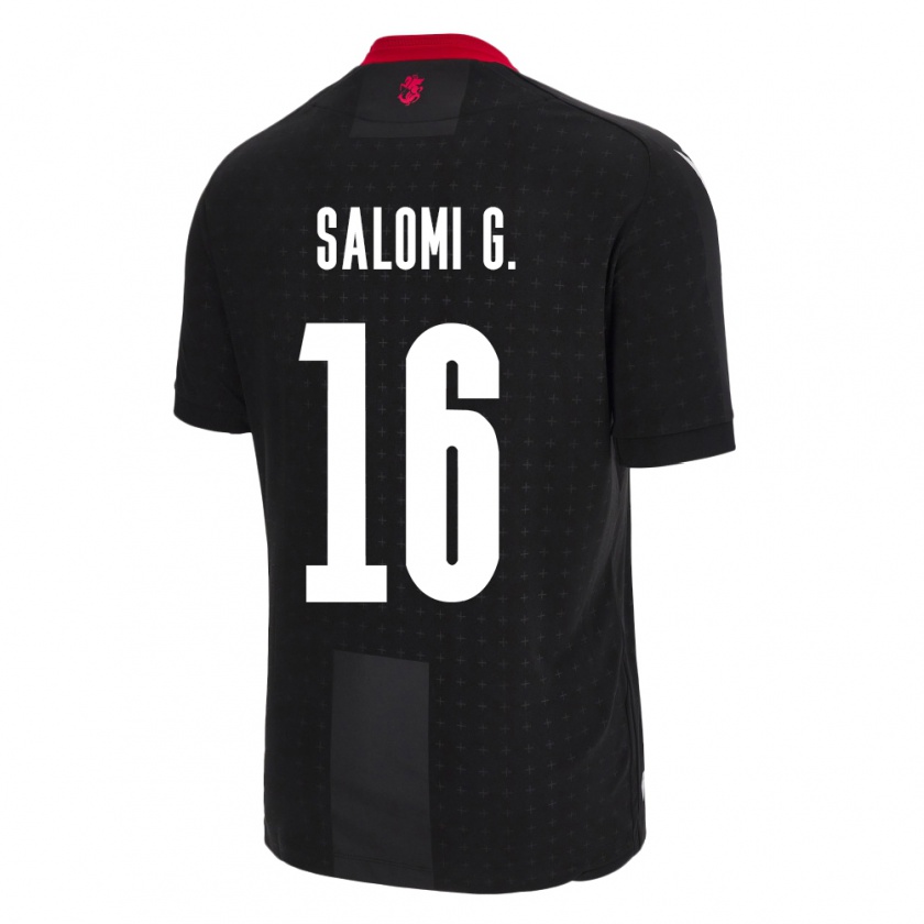 Kandiny Enfant Maillot Géorgie Salomi Gasviani #16 Noir Tenues Extérieur 24-26 T-Shirt