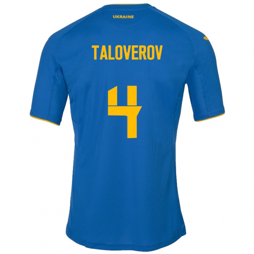 Kandiny Enfant Maillot Ukraine Maksym Taloverov #4 Bleu Tenues Extérieur 24-26 T-Shirt