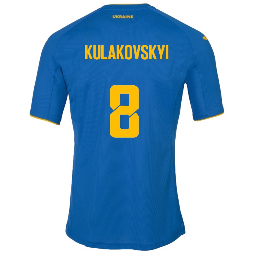 Kandiny Enfant Maillot Ukraine Artem Kulakovskyi #8 Bleu Tenues Extérieur 24-26 T-Shirt