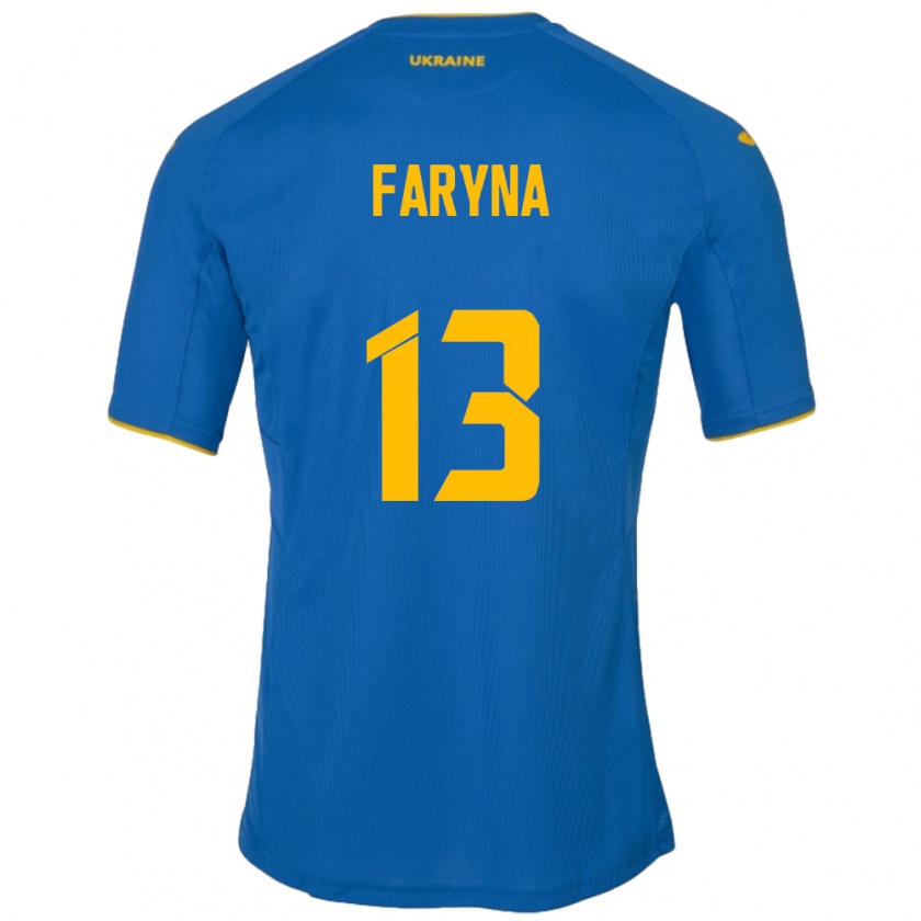 Kandiny Enfant Maillot Ukraine Maryan Faryna #13 Bleu Tenues Extérieur 24-26 T-Shirt