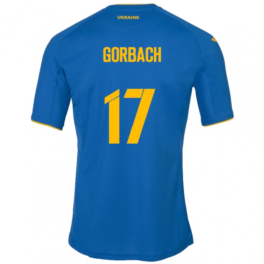 Kandiny Enfant Maillot Ukraine Igor Gorbach #17 Bleu Tenues Extérieur 24-26 T-Shirt