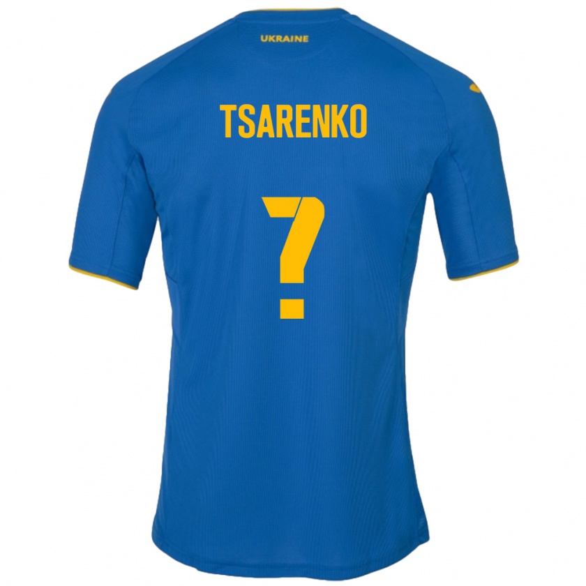 Kandiny Enfant Maillot Ukraine Anton Tsarenko #0 Bleu Tenues Extérieur 24-26 T-Shirt