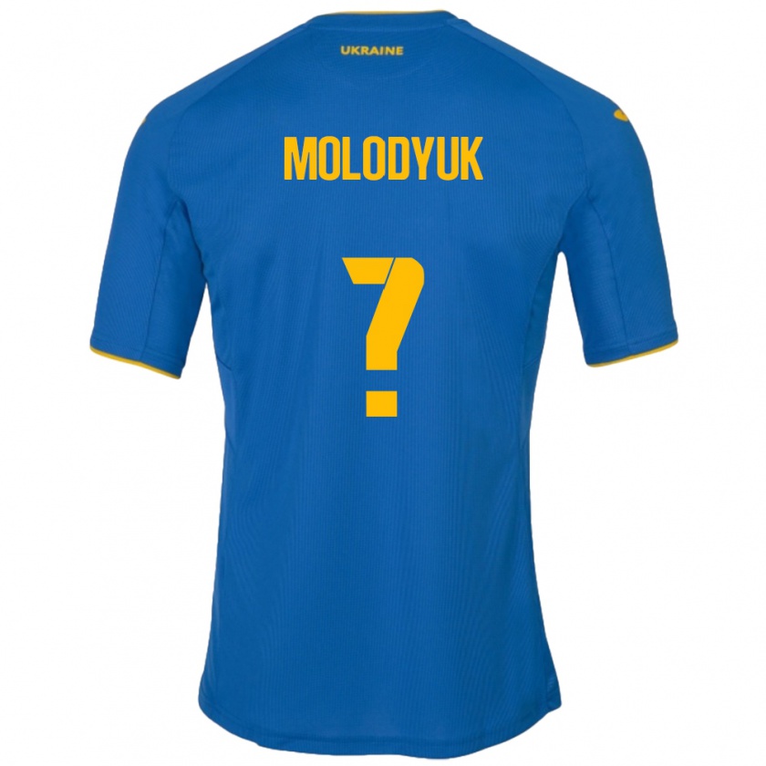 Kandiny Enfant Maillot Ukraine Yelyzaveta Molodyuk #0 Bleu Tenues Extérieur 24-26 T-Shirt