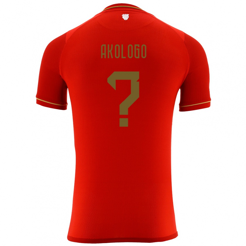 Kandiny Enfant Maillot Bolivie David Akologo #0 Rouge Tenues Extérieur 24-26 T-Shirt