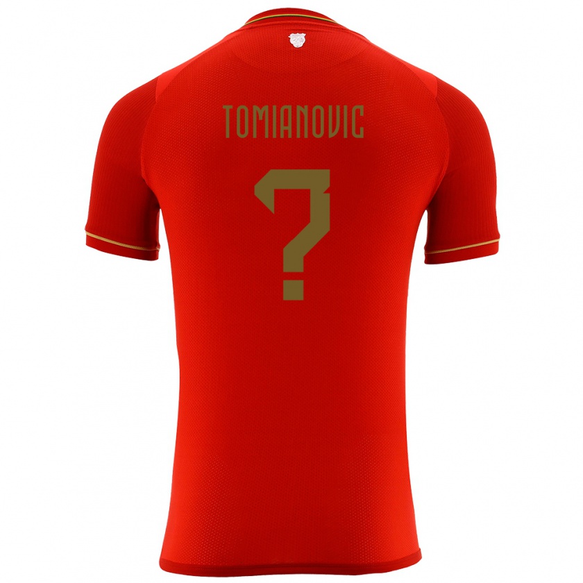 Kandiny Enfant Maillot Bolivie Mirko Tomianovic #0 Rouge Tenues Extérieur 24-26 T-Shirt