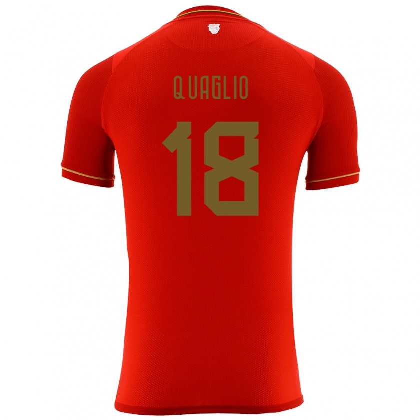 Kandiny Enfant Maillot Bolivie Fabricio Quaglio #18 Rouge Tenues Extérieur 24-26 T-Shirt