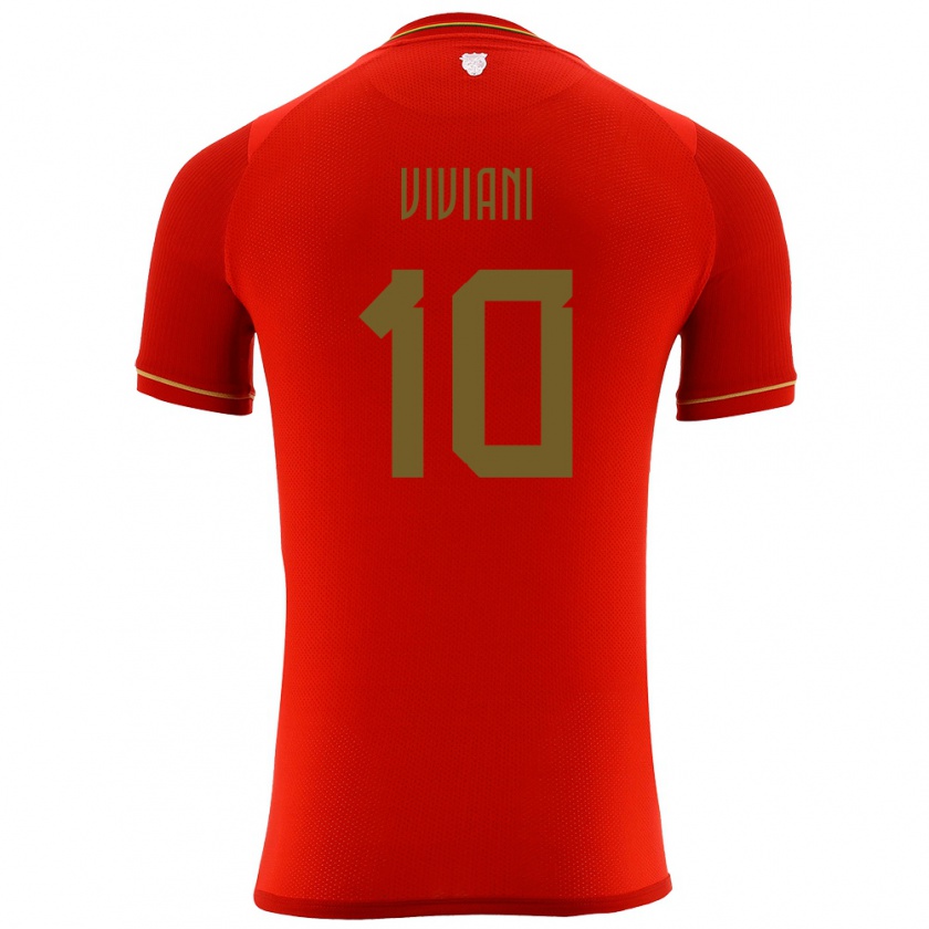 Kandiny Enfant Maillot Bolivie Leonardo Viviani #10 Rouge Tenues Extérieur 24-26 T-Shirt