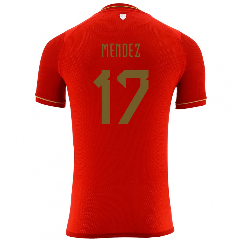 Kandiny Enfant Maillot Bolivie Bruno Méndez #17 Rouge Tenues Extérieur 24-26 T-Shirt