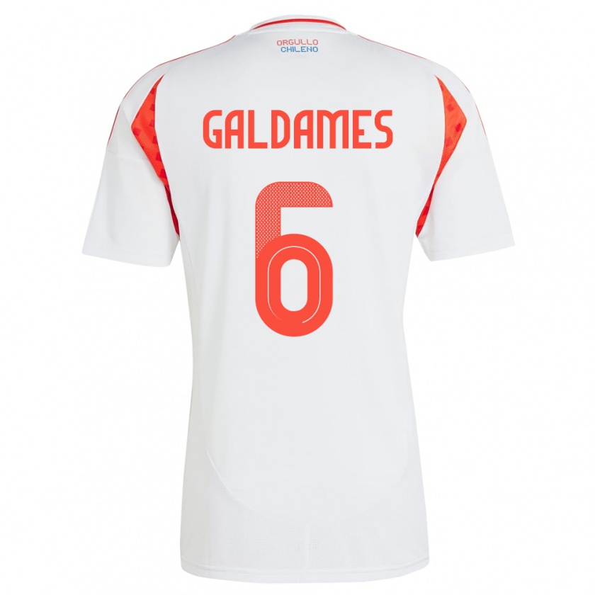 Kandiny Enfant Maillot Chili Thomas Galdames #6 Blanc Tenues Extérieur 24-26 T-Shirt