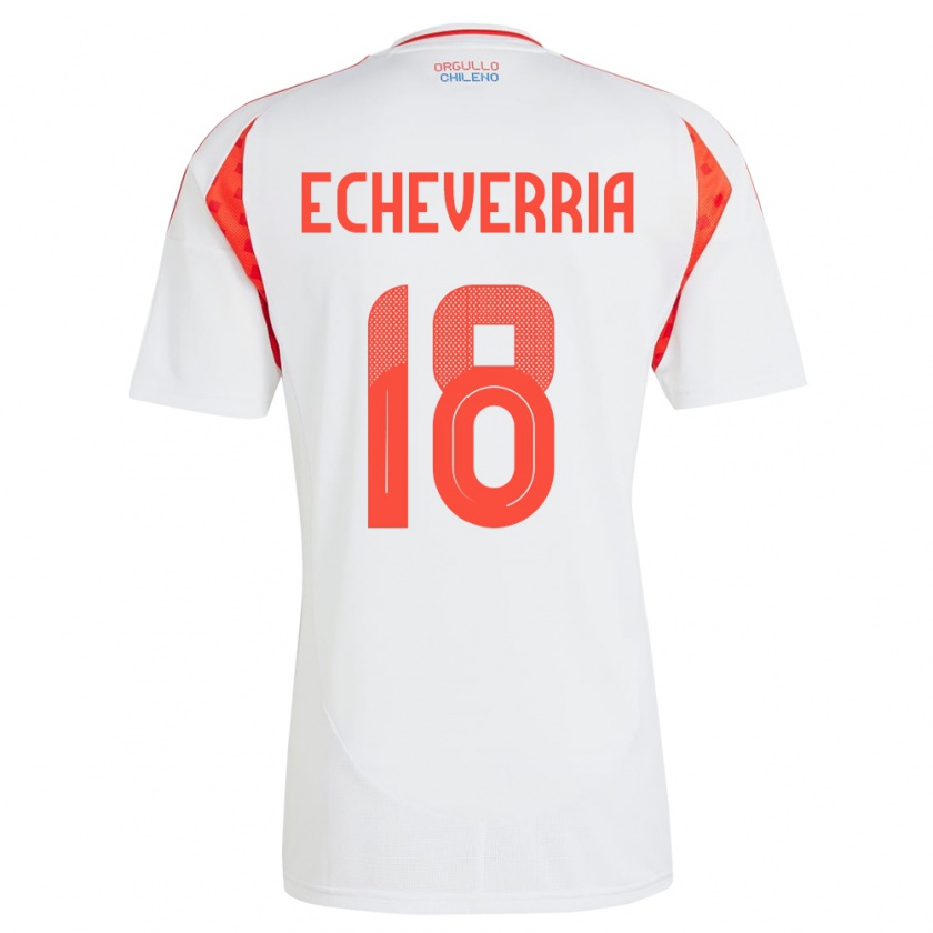 Kandiny Enfant Maillot Chili Rodrigo Echeverría #18 Blanc Tenues Extérieur 24-26 T-Shirt