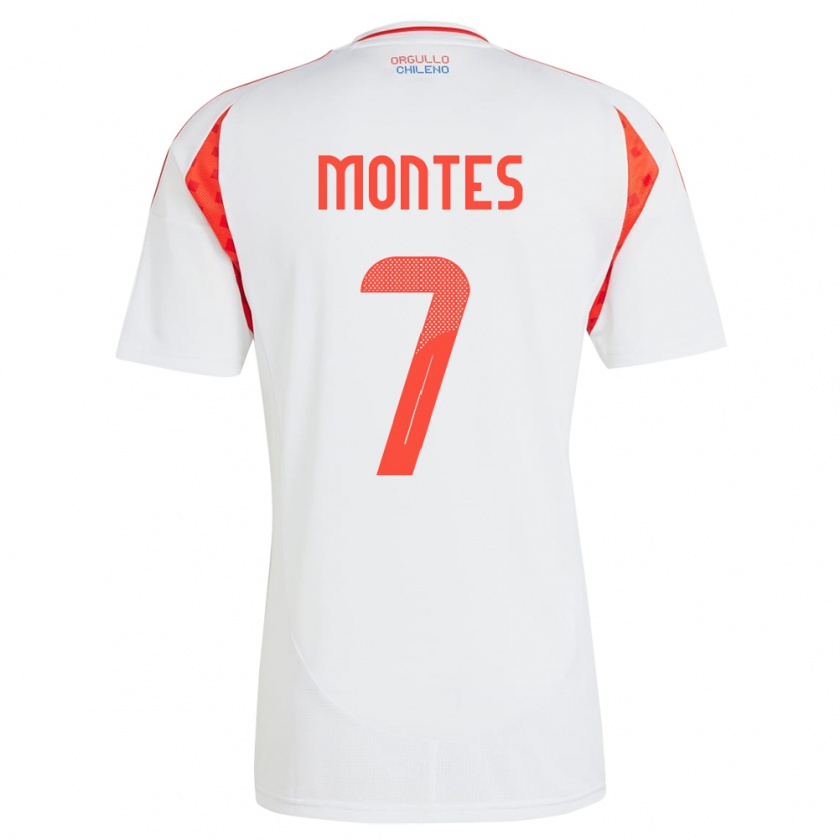 Kandiny Enfant Maillot Chili Clemente Montes #7 Blanc Tenues Extérieur 24-26 T-Shirt