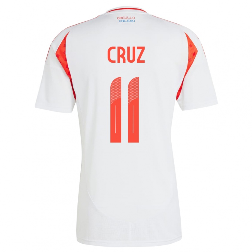 Kandiny Enfant Maillot Chili Joan Cruz #11 Blanc Tenues Extérieur 24-26 T-Shirt