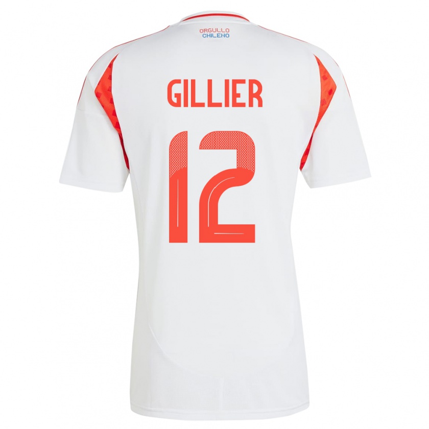 Kandiny Enfant Maillot Chili Thomas Gillier #12 Blanc Tenues Extérieur 24-26 T-Shirt