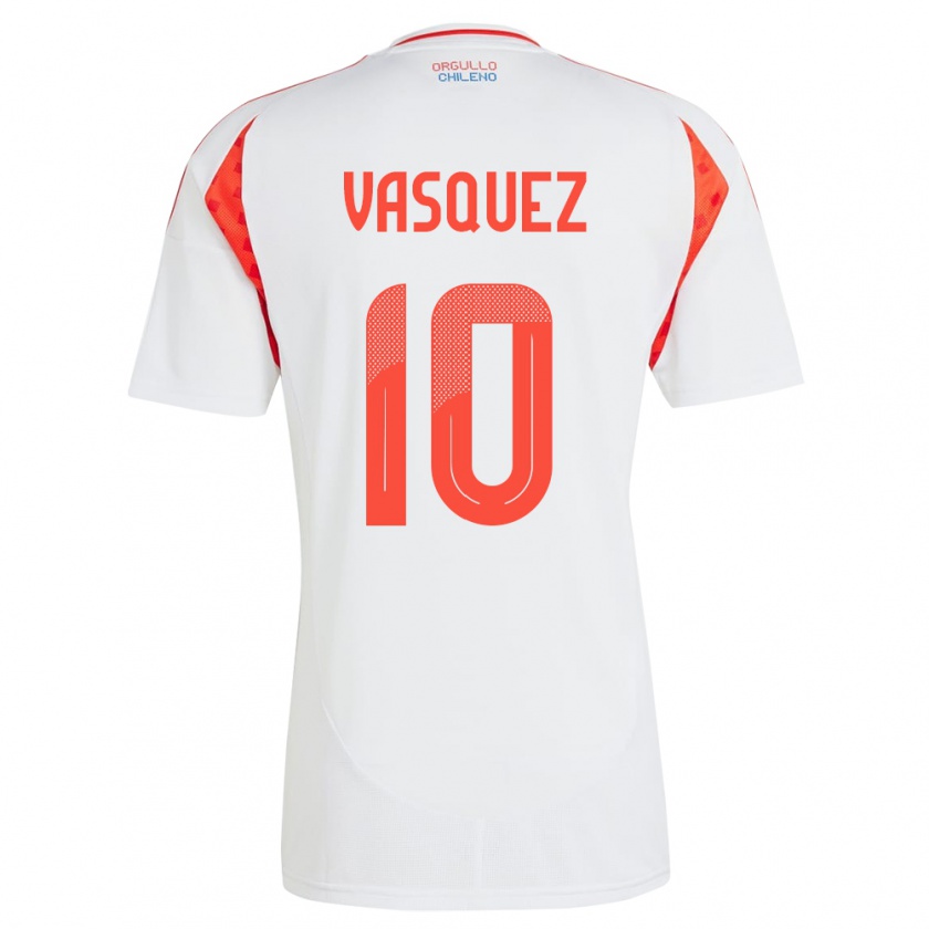 Kandiny Enfant Maillot Chili Ignacio Vásquez #10 Blanc Tenues Extérieur 24-26 T-Shirt