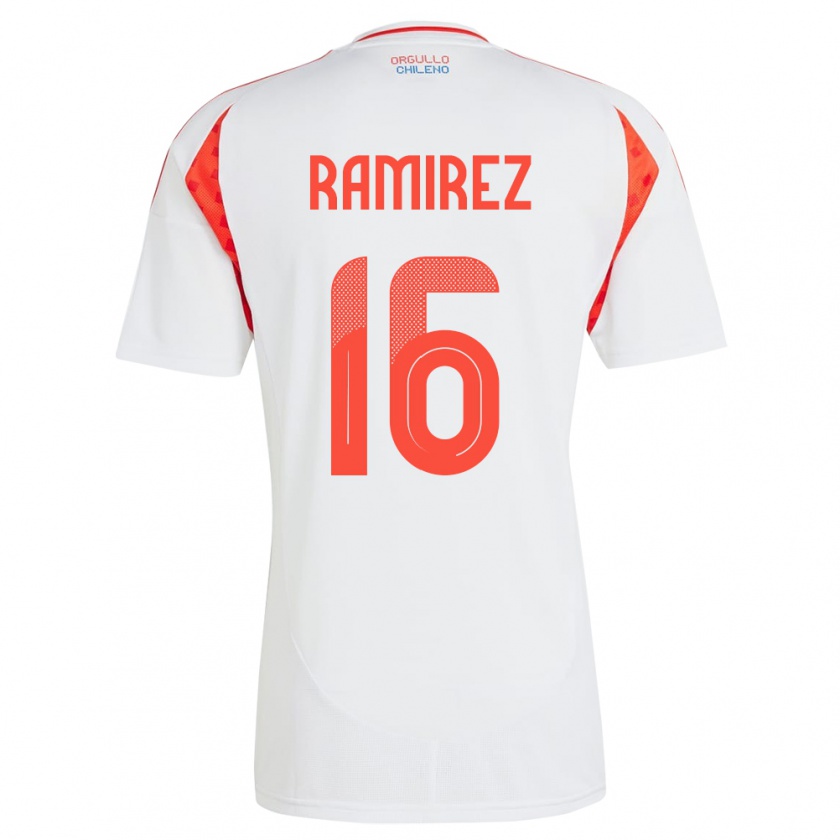 Kandiny Enfant Maillot Chili Vicente Ramírez #16 Blanc Tenues Extérieur 24-26 T-Shirt