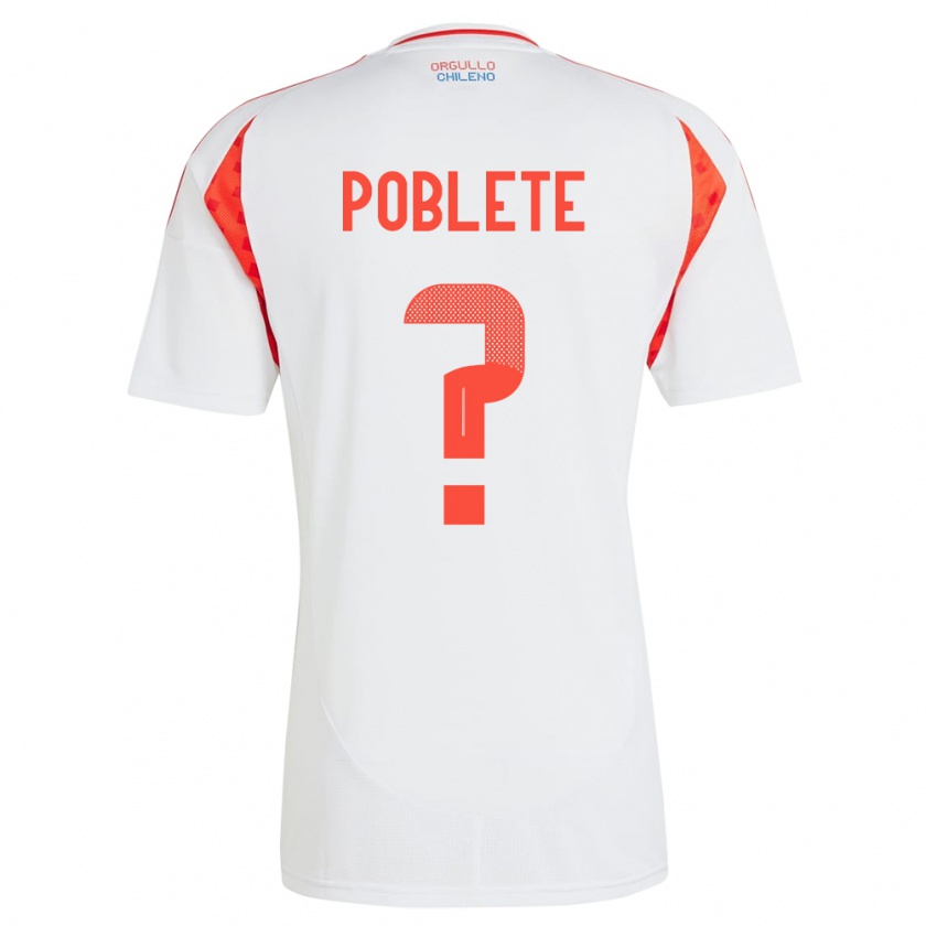 Kandiny Enfant Maillot Chili José Poblete #0 Blanc Tenues Extérieur 24-26 T-Shirt